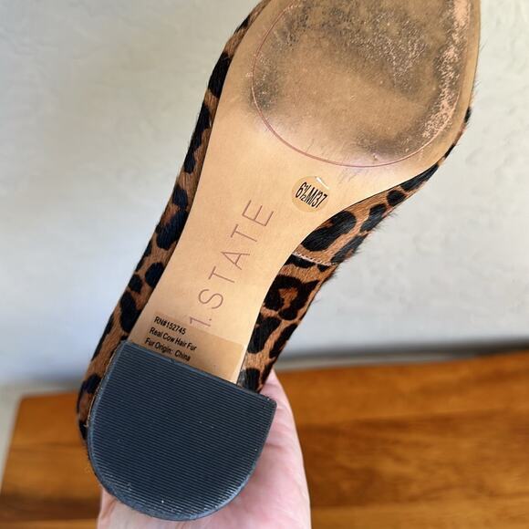1. State animal print calf hair chunky heel pointed toe size 6.5 - Picture 4 of 5